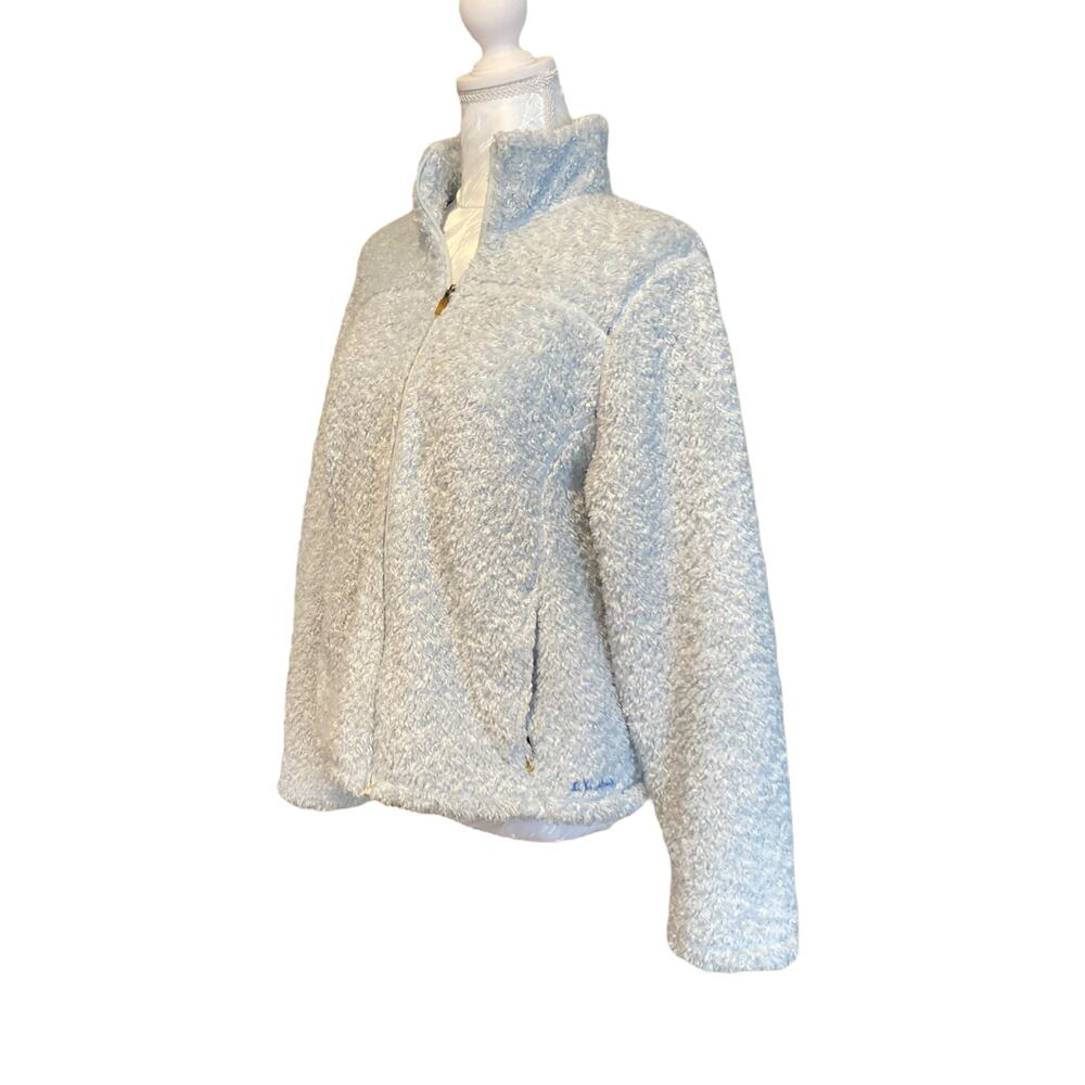 L.L.Bean Vintage Light Blue Fleece Jacket Women’s Size L Regular - Picture 15 of 16